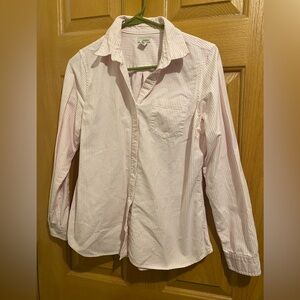 L.L. Bean Pink Striped Button Down Shirt